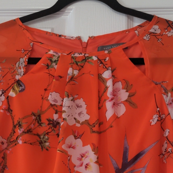 2/$30 Orange floral print dress - Picture 3 of 7